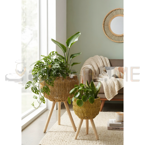 MTR HASIR SEPET AYAKLI 2 Lİ YUVARLAK 25x16-20x14 CM 1*12