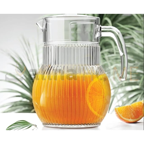 KRD CAM SÜRAHİ ROMA ÇİZGİLİ KAPAKLI 1500 ML 1*8