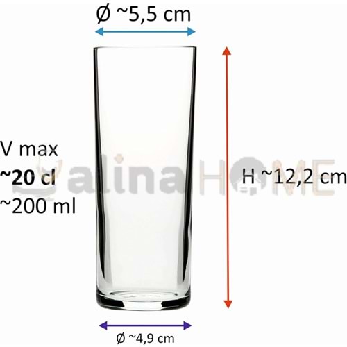 PAŞABAHÇE LİMONATA BARDAĞI 1209697 GLASS4YOU 6 LI 1*9