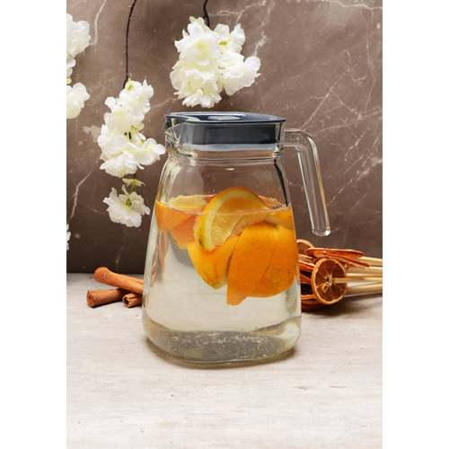 PAŞABAHÇE CAM SÜRAHİ CARRE GRİ KAPAK 1800 ML 1*6