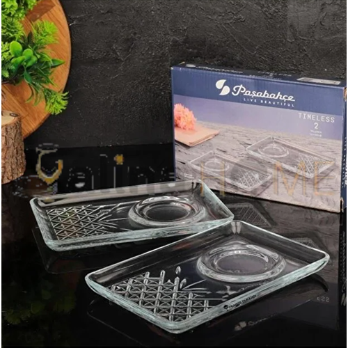 PAŞABAHÇE ÇAY TABAĞI SUNUMLUKLU TIMELESS 2 Lİ 1*36