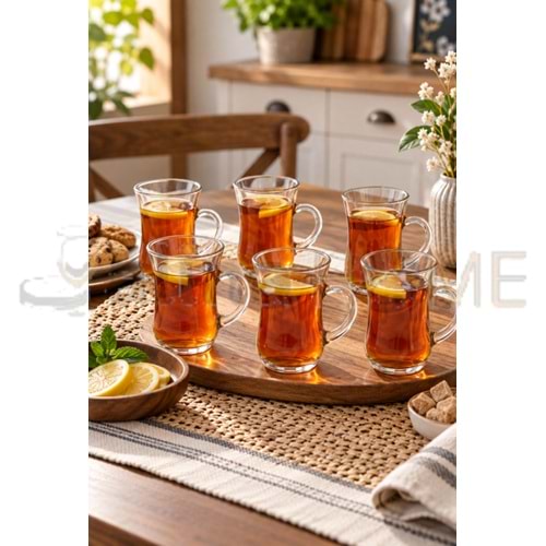 PAŞABAHÇE ÇAY BARDAĞI KEYİF KULPLU BARDAK 6 LI 1*8