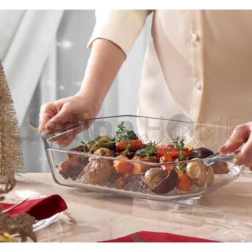 PAŞABAHÇE BORCAM DİKDÖRTGEN KULPLU 35x20 CM 1*4