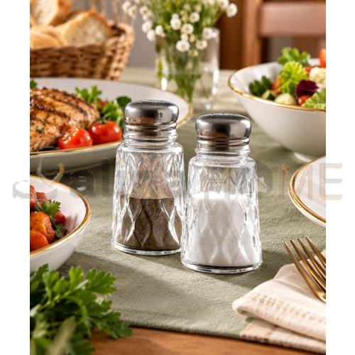 PAŞABAHÇE TUZLUK LEAFY 2 Lİ METAL KPK TUZ-BİBER 100 CC 1*12