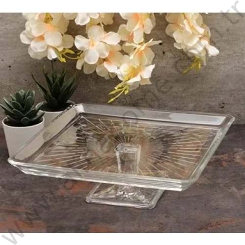 PAŞABAHÇE SUNUMLUK MADLEN AYAKLI SERVİS TABAĞI 23x23 CM 1*2