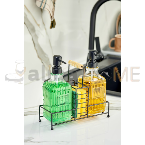 AJE CAM SIVI SABUNLUK SÜNGERLİKLİ 2 Lİ METAL STANDLI 2005 1*12