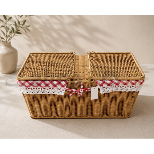 AJE HASIR PİKNİK SEPETİ DİKDÖRTGEN KAPAKLI 47x19x30 CM 1*6