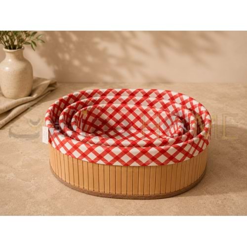 AJE BAMBU SEPET ÇOK AMAÇLI OVAL 3 LÜ 22-26-30 CM 1*12
