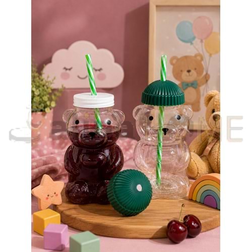 AJE CUPIBEAR POLİKARBON MATARA SİLİKON KAPAK AYICIK MODEL 500 ML 1*48