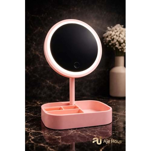 AJE MAKYAJ AYNASI IŞIKLI YUVARLAK ORGANİZERLİ 1*60