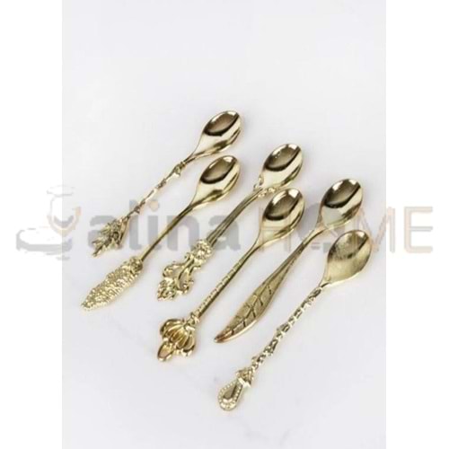 KSV GOLD DESENLİ METAL 6 LI ÇAY KAŞIĞI 1*72