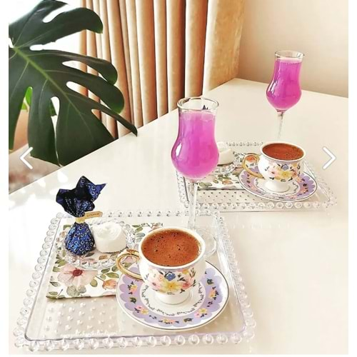 ALİNA HOME BONCUK MODEL KARE TEPSİ 1*60