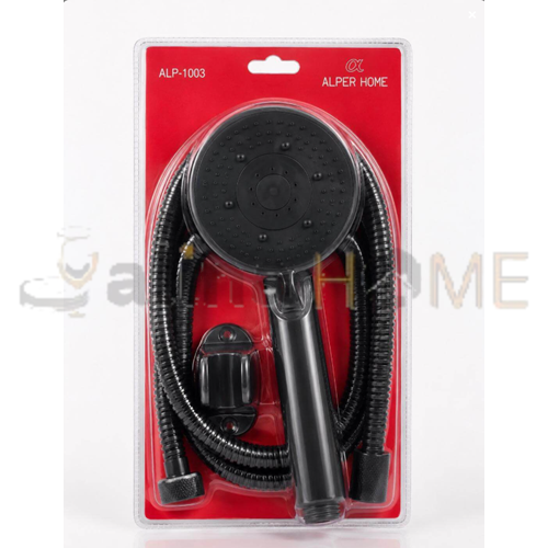 ALP DUŞ BAŞLIĞI METAL HORTUMLU SİYAH MY-0026 1*12