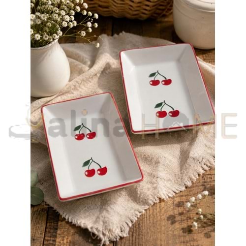 ASEL SERAMİK KAYIK KİRAZ DİKDÖRTGEN KAYIK 24 CM 1*24