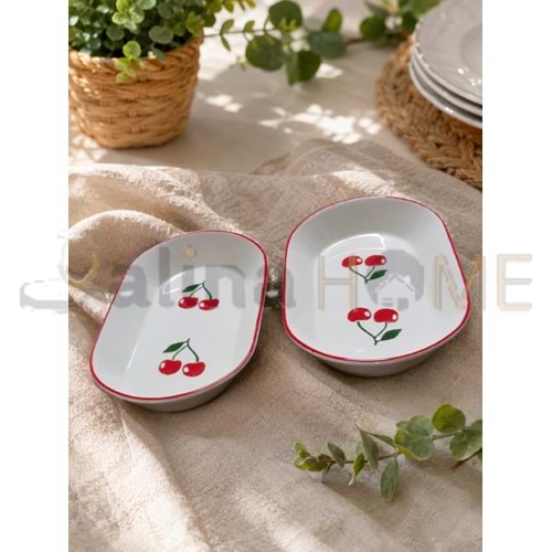 ASEL SERAMİK KAYIK KİRAZ OVAL KAYIK 24,5 CM 1*24
