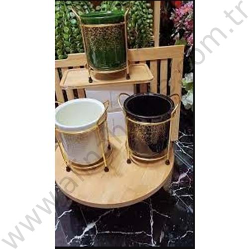 ASEL SERAMİK DİK KAŞIKLIK TELLİ GOLD KOD:002 1*12