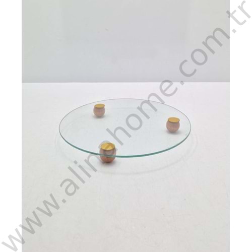 ASEL CAM TOP AYAKLI YUVARLAK SUNUMLUK 27 CM 1*20