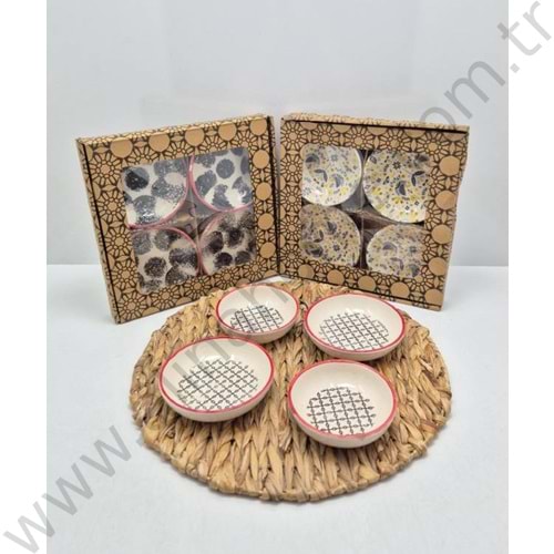 ASEL SERAMİK ÇEREZLİK 4 LÜ YUVARLAK 13 CM