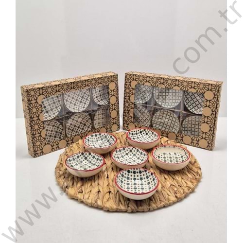 ASEL SERAMİK ÇEREZLİK 6 LI YUVARLAK 10 CM
