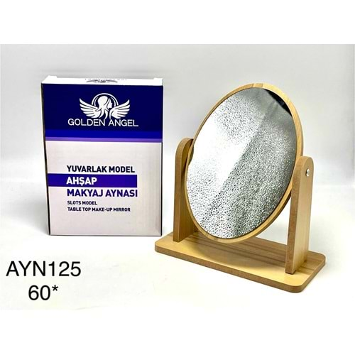 GOLDEN ANGEL AHŞAP MAKYAJ AYNASI YUVARLAK 1*60