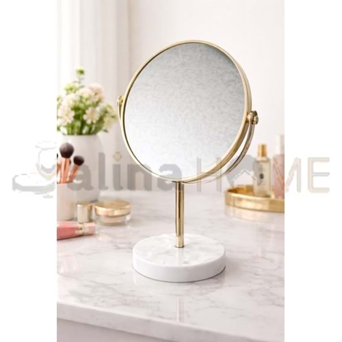 BZD GOLDEN ANGEL MAKYAJ AYNASI ÇİFT TARAFLI OVAL AYAKLI LÜKS 1*36