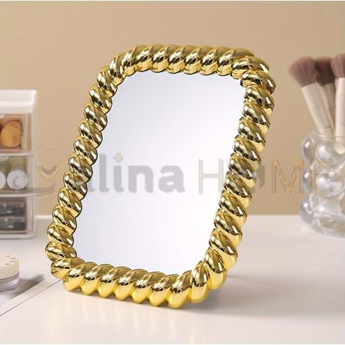 BZD GOLDEN AYAKLI KARE METALİZE MAKYAJ AYNASI 1*60