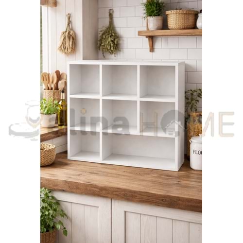 EGE AHŞAP KUPA RAFI 8 GÖZLÜ 33,5x33,5 CM 1*1