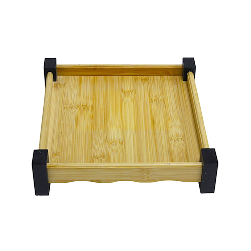 BZD IVORY BAMBU SUNUM TEPSİSİ AYAKLI KARE 22x22 CM 1*24