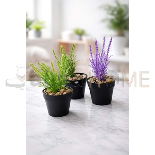 EGE ÇİÇEK YAPAY LAVANTA ÇİÇEK SAKSIDA TEK DALLI 1*24