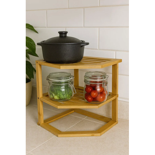 DECOREV BAMBU KÖŞE RAFI 3 KATLI 6713 1*12