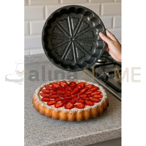 ALİNA GRANİT KALPLİ MODEL TART KALIBI 1*20