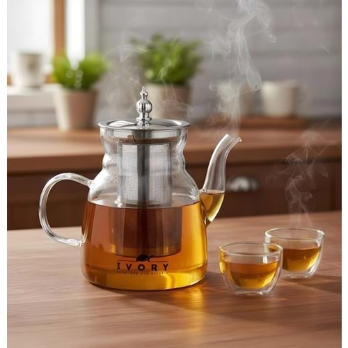 BZD IVORY CAM DEMLİK SÜZGEÇLİ BOROSİLİKAT 1000 ML 1*24