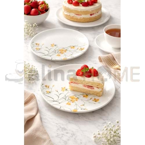 ALİNA HOME SARI ÇİĞDEM YUVARLAK PASTA TABAĞI 20 CM 1*12