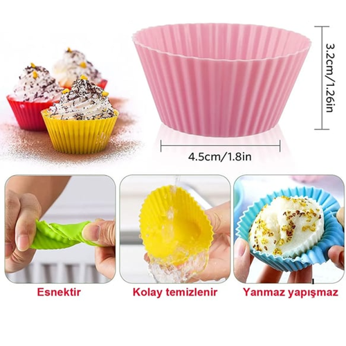 BZD IVORY KEK KALIBI SİLİKON SİLİKON MUFFİN KEK KALIBI 1*12