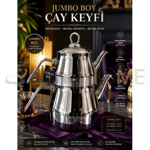 ZEN ÇAYDANLIK DEFNE JUMBO BOY SİLVER KULP 1*6