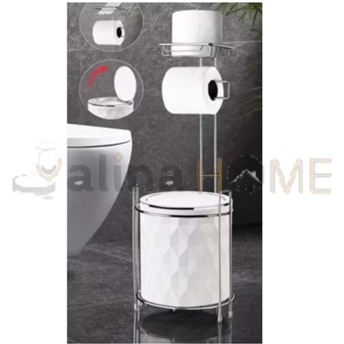 KOSOVA YEDEKLİ WC KAĞITLIK KROM BEYAZ DMD-0120 1*6