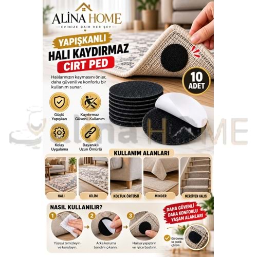 DMR BAROTTİ HALI KAYDIRMAZ ÇIRTLI YAPIŞKANLI PED 10 LU YUVARLAK