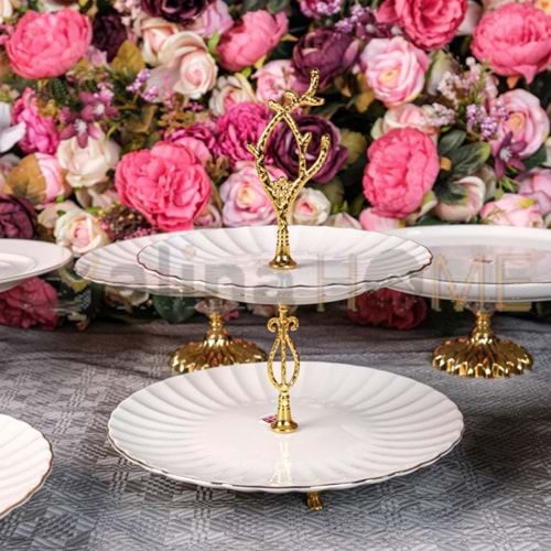 DRT KATLI KURABİYELİK IŞIL MODEL ALTIN YALDIZLI 27x27 CM 1*12