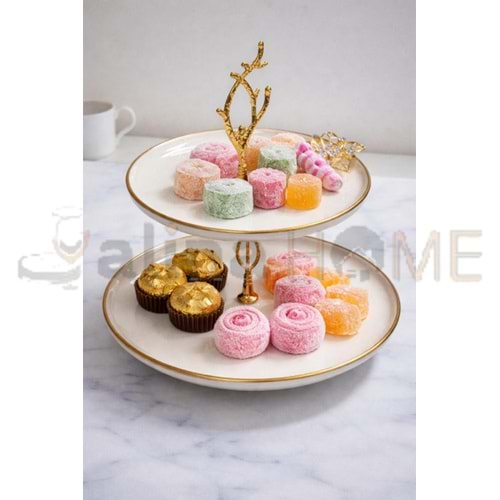 DRT KATLI KURABİYELİK SEMAZEN ALTIN BROŞLU 27x27 CM 1*12