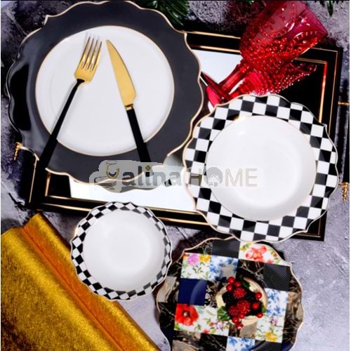 KSV BONE CHINA YEMEK TAKIMI 24 PARÇA 1*2