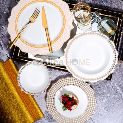 KSV BONE CHINA YEMEK TAKIMI 24 PARÇA 1*2