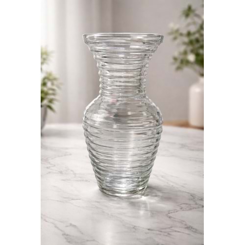 EGE LA CUPPA VAZO CAM LİNDA ÇİZGİLİ 24 CM 1*6