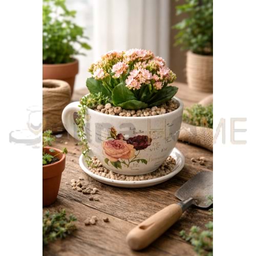 EGE ÇİÇEK SAKSISI SERAMİK KUPA MODEL 15 CM 1*24