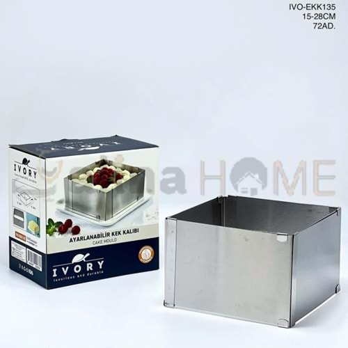BZD IVORY KEK KALIBI METAL AYARLANABİLİR KARE 1*72
