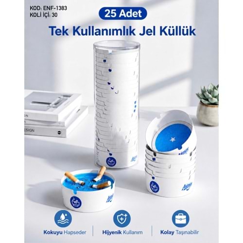 ENF KÜLLÜK TEK KULLANIMLIK JEL KAĞIT KÜLLÜK 25 Lİ 1*30