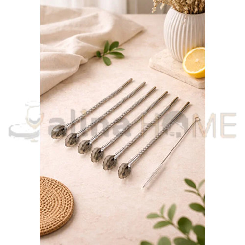 ENF METAL PİPET KAŞIKLI VE TEMİZLEME FIRÇALI 1*200