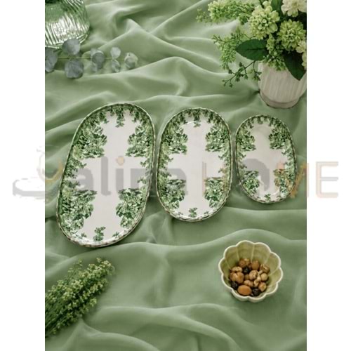 ÜLGER FLORA YEŞİL 3 LÜ KAYIK TABAĞI 1*12