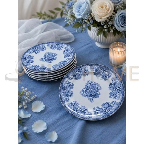 ÜLGER FLORA MAVİ PASTA TABAĞI 6 LI 1*6