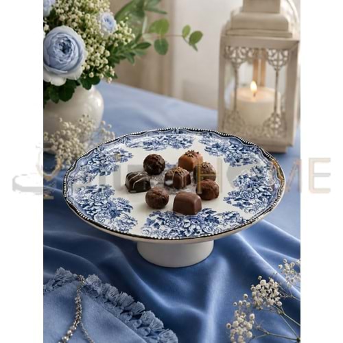 ÜLGER FLORA MAVİ AYAKLI ÇİKOLATA TABAĞI 1*12