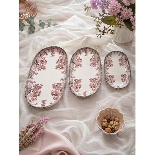 ÜLGER FLORA PEMBE 3 LÜ KAYIK TABAĞI 1*12